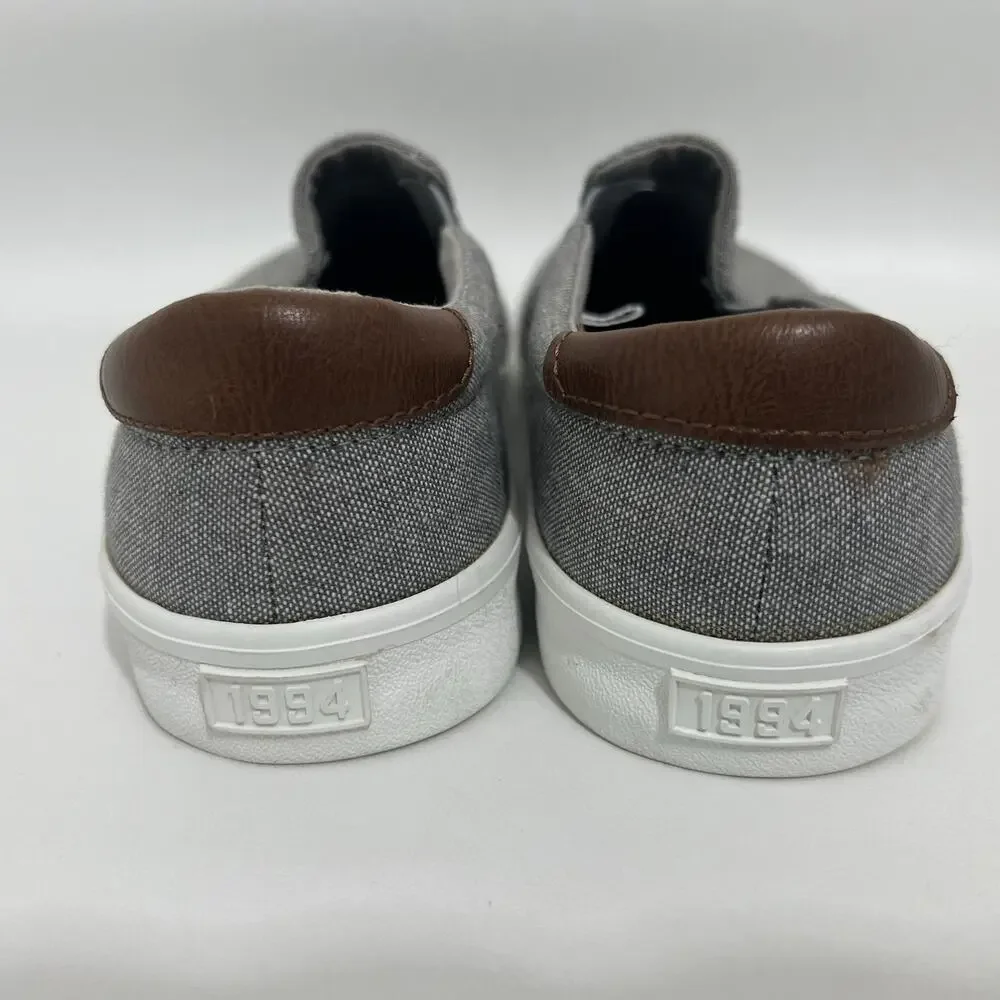 Old Navy Men’s Gray Canvas Slip On Sneakers Size 8 Casual Comfort Shoes